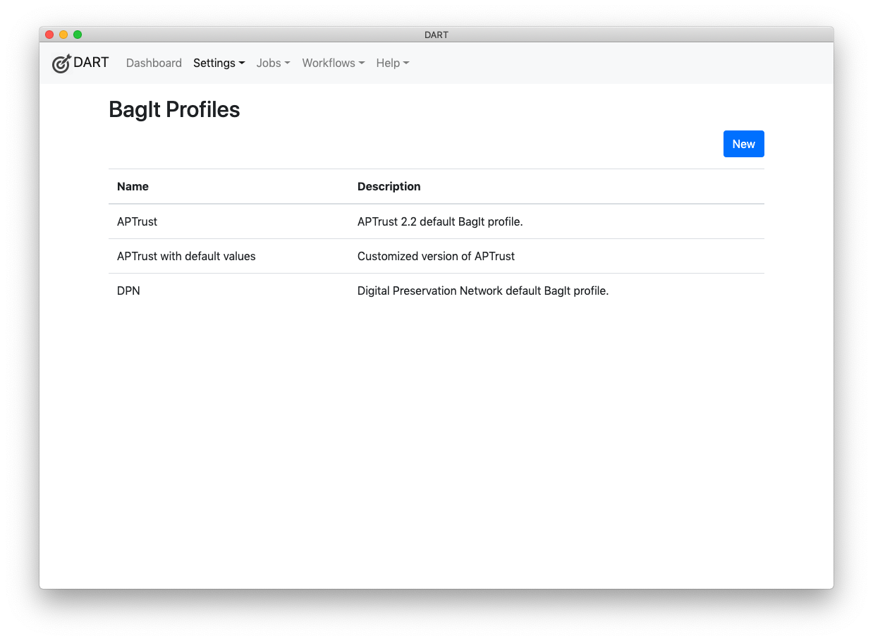 BagIt Profile List