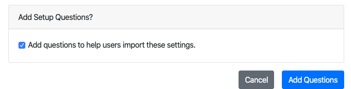 Add setup questions