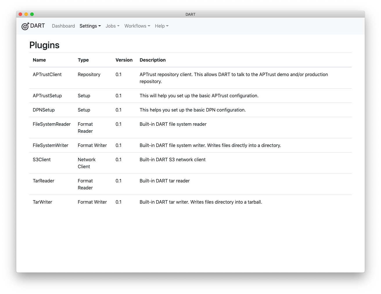 Plugins list